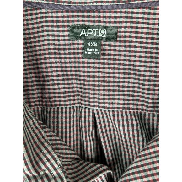 Apt. 9 Shirt Men's 4XB Maroon Striped Long Sleeve Button Up Casual Professional - Picture 6 of 7
